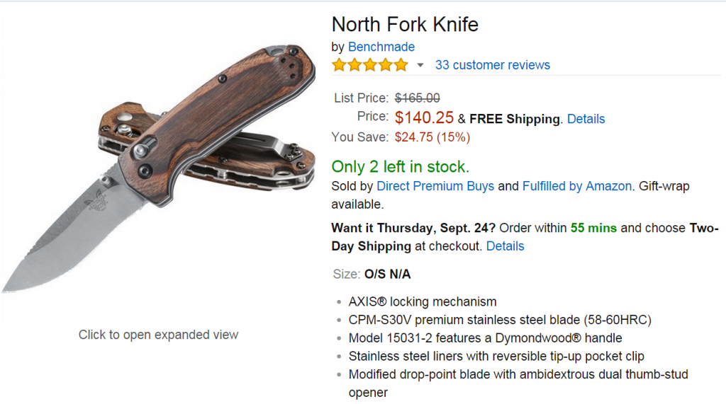 Amazon.com   North Fork Plain Edge Folder Knife  15031 2  Brown   Sports   Outdoors.png